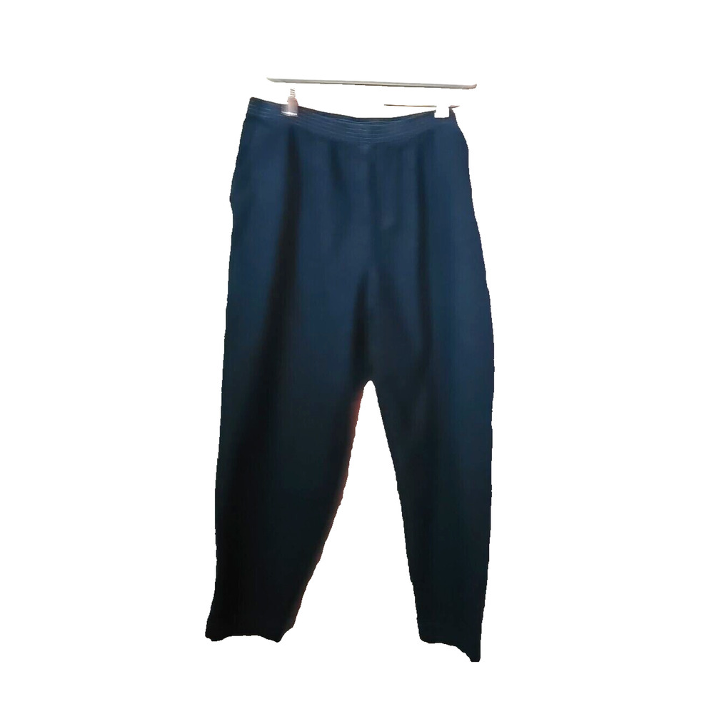 Blair Blue Straight Leg Elastic Waist High Rise Pull On Pants Womans Size XL
